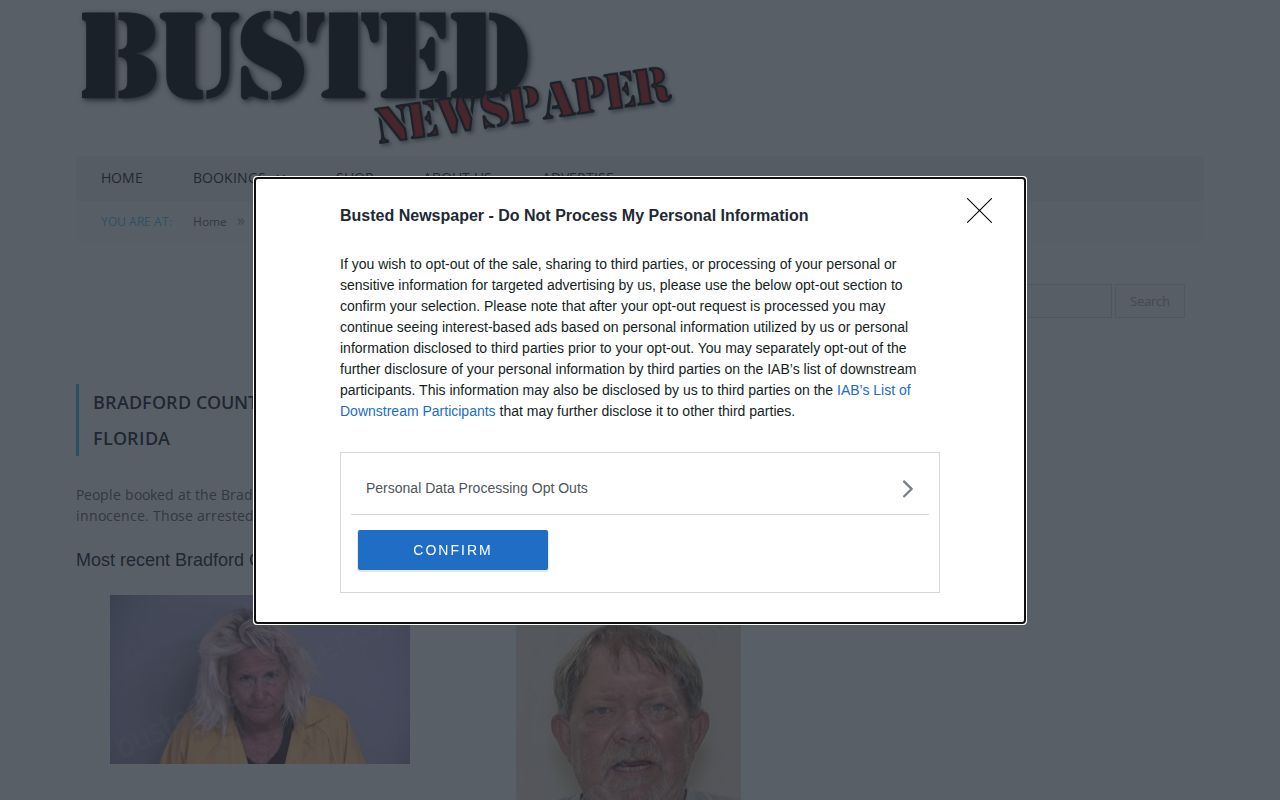 Unofficial Bradford County arrest and mugshot archive on Busted Newspaper