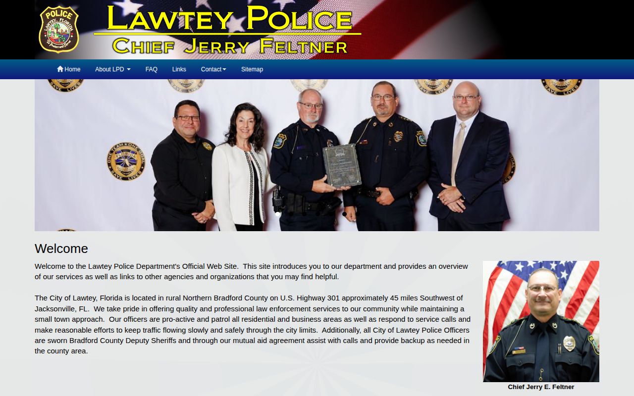 Lawtey Police Department official source for Lawtey arrest records